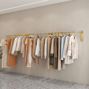 Wall-Mounted Iron Art Clothing Display Rack Simple Design for Childrens Wear And Womens Wear Side Hanging Shelf in Luxury Style