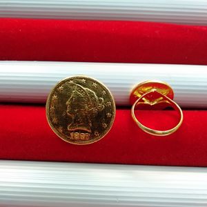 Cincin Wanita Rupiah Dan Suku Tempahan Lapis Emas