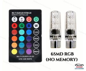 1set T10 5050 Remote Control 6SMD 12SMD COB RGB Car LED Wedge Side Light Headlamp Bulb