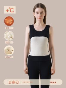MiiOW | Thickened Womens Thermal Vest Cat Person Warm Belly Waist Protector Winter Inner Wear Fleece Lined Close Fit Underwear Top