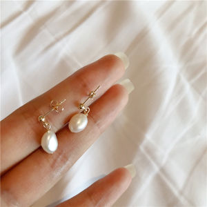 18K Gold Plated Natural Freshwater Pearl Drop Earrings Elegant Fairy Tale Design Dainty Pearl Studs And Hoops Fashion Jewelry