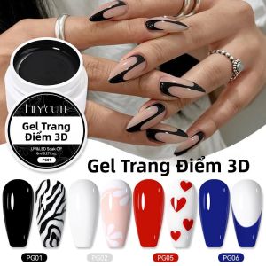 Sơn Gel Móng Tay Đa Năng LILYCUTE 8ml Màu Trắng Đen Vẽ 3D Bán Vĩnh Cửu Dùng Cho Làm Móng Nghệ Thuật