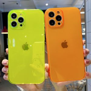 Rivel Fluorescent Transparent Soft Shockproof Phone Case For iPhone 16 15 14 13 12 11 Pro Max Mini 16e SE 2020 XS XR X 8 7 Plus + SE 2020 Transparent TPU Back Phone Cover With Full Cover Lens Camera Protection
