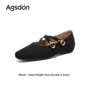 Agsdon | Flat Slip-on Buckled Mary Jane Shoes