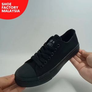 Slam America Canvas Basic Black School Shoes Size 34-46 Kasut Canvas Sekolah Hitam From Shoe Factory Malaysia