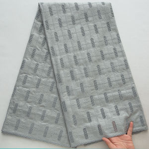 Vải Ren Cotton Châu Phi Màu Xám Chất Liệu Voan Thụy Sĩ Với Họa Tiết Lưới Hình Học Cắt Oval Dài Dùng Trang Trí Nhà Cửa Và Tiệc Tùng