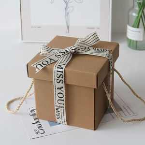 Brown Packing Paper Square Tiandigai Aromatherapy Satchel Gift Box Wedding Hand Gift Box Box