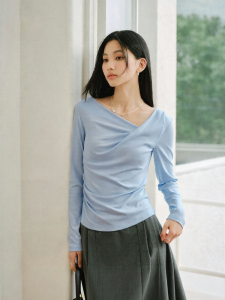 Semir | Asymmetrical Draped Off-shoulder Long Sleeve T-shirt