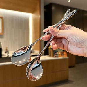 Thìa Ăn Chính 304 Thép Không Gỉ Dày Hình Cong Dùng Để Ăn Súp Và Ăn Cơm Thìa Ăn Chính Dùng Trong Nhà Bếp Hàng Ngày