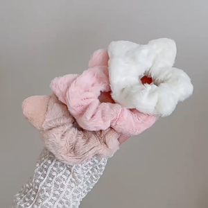 Cột tóc lông nhung tai Mèo dễ thương - Scrunchies mềm mại cột không đau tóc cho nữ phong cách Hàn Quốc