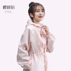 Nữ Đi Bộ Đường Dài Một Mảnh Dài Áo Mưa Chống Gió Toàn Thân Dành Cho Người Lớn Thời Trang Sành Điệu Phong Cách Hàn Quốc Khóa Kéo Áo Mưa Áo Khoác Ngoài Bảo Vệ