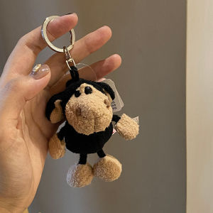 Cute Black Sheep Keychain Fun Plush Doll Bag Pendant Cartoon Couples Hanging Charm Creative Gift Festival Supplies