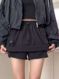 Váy Ngắn Chữ a Cạp Cao Phong Cách Công Sở Kiểu Mỹ Che Mông Cho Nữ Cỡ Lớn Mùa Hè 2025 Váy Ngắn Chữ a Cỡ Lớn