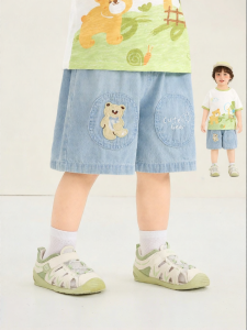 CUTEPANDAS | Quần Short Jean Mô Típ Thùng Carton Phong Cách Hàn Quốc Cho Bé Trai Mùa Hè
