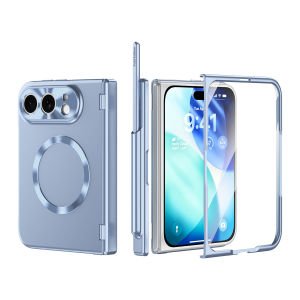 szhaiyu | For iPhone DuoMagnetic Case With S Pen With Tempered Flim Screen Glass Protector Plating Hinge Protection Shockproof Cover