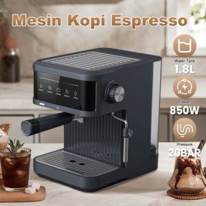 Mesin Kopi Espresso Coffee Maker 20 Bar dengan Milk Frothing Pitcher 850W 1.8L