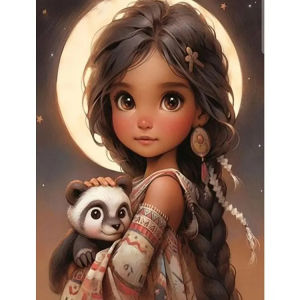 BILIBILI | Little Girl Cute Child Portrait 5D DIY Diamond Painting Kit Full Square Drill For Adults Home Wall Art Decor Gift Relax Activity