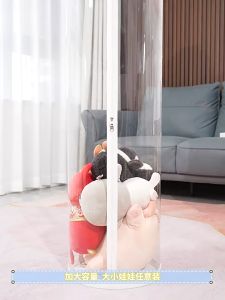 Save Mall Bucket Penyimpanan Boneka/Laras Tampilan Boneka Transparan/rak penyimpanan boneka/Labubu Baby Storage Barrel/laras penyimpanan transparan multifungsional