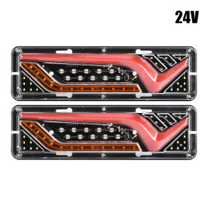 BLALION 2Pcs Car Trailer Trucks Tail Light Running Turn Signal Brake Reverse Signal Rear Lamp Waterproof Taillight Parts 12V-24V