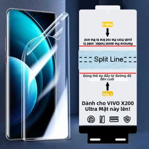 3 Miếng Dán Bảo Vệ Màn Hình Hydrogel Tự Chữa Lành HD Cho VIVO X200 Ultra/X200s/X200 Pro Mini Mềm TPU Phim Với Lắp Đặt Hộp Đựng Dụng Cụ Thân Thiện