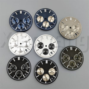 Black Silver Dark Blue Dark Green Gray31.5mm VK63 Watch Dial With Green Luminous Fit VK63 Quartz Movement Replacement Watch Part