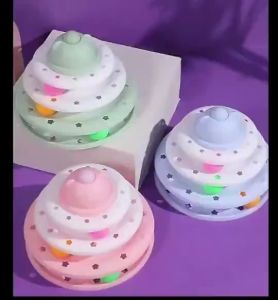 รางบอลแมวทาวเวอร์ 3 ชั้น รางบอลสำหรับแมว  ของเล่นแมว #P004