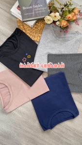 Mybamus Manset O-Neck Basic Tops - Manset Tangan Panjang Wanita