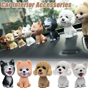 Haking Head Dog Ornament Cute Nodding Decoration Gift Car Interior Resin Dog Decoration