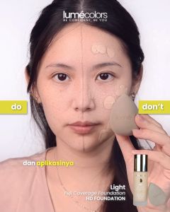 Paket Hemat Foundation Lumecolors HD & Beauty Blender Lumecolors Original