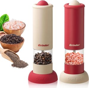 Electric Salt and Pepper Grinder Set Rechargeable Salt and Pepper Mills Automatic Grinder with Adjustable Coarseness One-Handed Operation