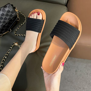 Womens Beach Shoes 2025 New Wedge Thick Bottom Sandals Summer Fashionable Slip-On Holiday Outerwear Versatile Korean Style