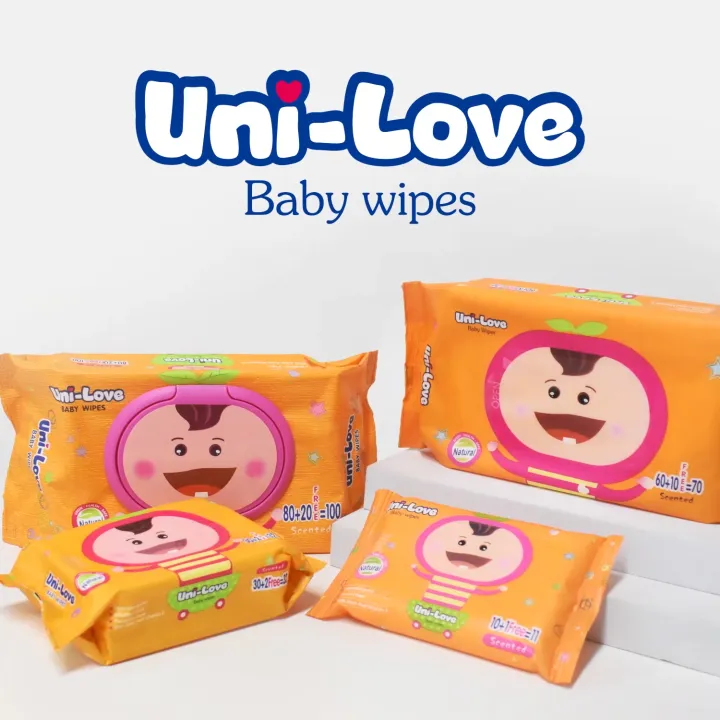UniLove Powder Scent Baby Wipes 100's Pack of 3 - 99% Water| Hypoallergenic | Alcohol Free | No harmful chemicals | with Aloe Vera | Safe & Gentle | FDA Approved | Lazada Philippines