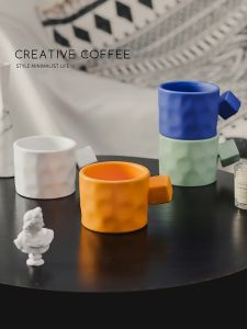 Gift SG Ready Stock Creative Ceramic Mug/Minimalist Office Coffee Mug/Couple Mug/Breakfast Mug/Popular Internet Celebrity Gift Drinkware Cup