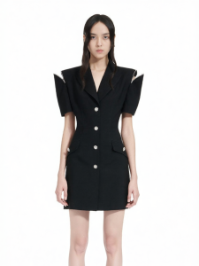Designer Moon Cut-out Womens Suit Dress