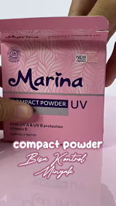 Marina Compact Powder UV Brighten Up 12gr Olive - Bedak Padat Marina