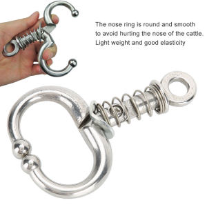 คีมหนีบจมูกวัวแบบสปริงอุปกรณ์เสริมสำหรับสัตว์แหวนจมูกวัว