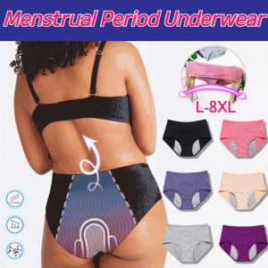 Women Menstrual Period Underwear Plus Size Leak-proof Menstrual Panties L-8XL Three-layer Leakproof Physiological Briefs