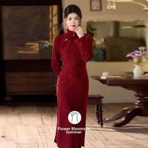 Insulated Thickening Winter Qipao Wedding Gown Dress