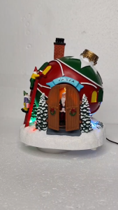 ONELINE #FC502 Feeric Luminous House Santa Claus Ball musical and illuminated Christmas village figurine