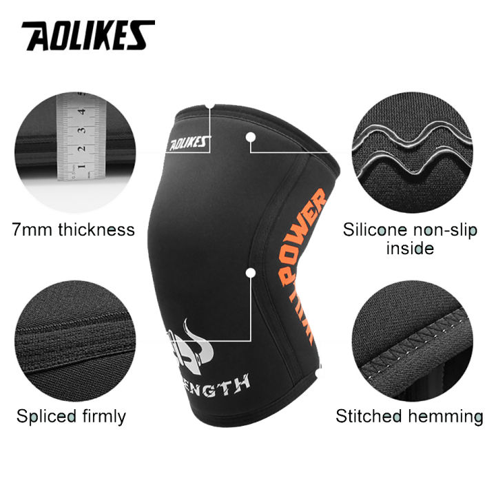 AOLIKES%20%7C%20AOLIKES%207mm%20Neoprene%20Knee%20Sleeves%20for%20Weightlifting%20(Pair)%20Compression%20Knee%20Brace%20Support%20For%20Squats%20Crossfit%20Training%20Workout%20-%20Image%204