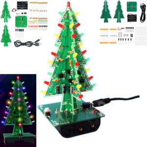 Christmas themed LED 3/7-color flashing Christmas tree DIY kit electronic welding practice and assembly of individual parts