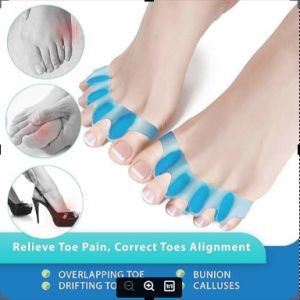 2PCS Toe Separator Five Toe Separator Relieves pain from overlapping toes bunions and hammertoes Gel Toe Separator separates and relaxes toes.