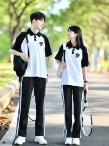 Casual Loose Short Sleeve School Uniform Set for Middle And High School Students Summer Sports Day Outfit Primary And Middle School