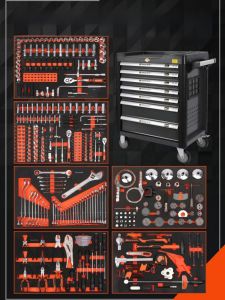 ชุดเครื่องมือหนัก 7 ชั้น ชุดเครื่องมือ 424 ชิ้น ชุดเครื่องมือรถยนต์อุตสาหกรรมระดับไฮเอนด์ อุปกรณ์เก็บรักษาเครื่องมือแบบลิ้นจี่