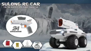 Zoomo Sulong 2-in-1 RC Stunt Car with Gel Ball Blaster & Spray Shooting
