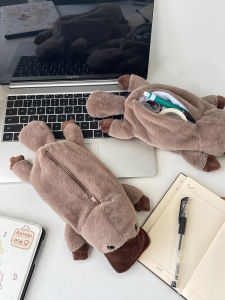 kawaii creative sea otter plush doll pencil case high attraction pencil holder cute pencil bag bag school supplies stationery