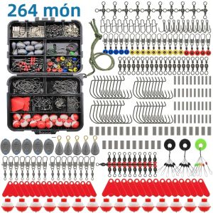 Bộ Dụng Cụ Câu Cá 264 Món - Móc Câu Chìm Xoay Khóa Đa Năng Cho Câu Cá Ngoài Trời Biển Hồ Suối Đá - Dụng Cụ Câu Cá