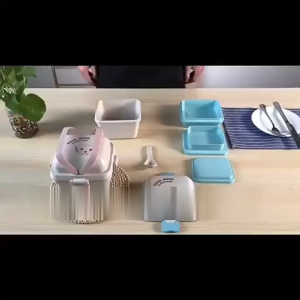 Kotak Makan Tempat Bekal Anak Sekolah Lunch Box Set Good Mood Everyday Kotak Makan Anti Tumpah Free Sendok || Kotak Makan Ukuran 16cm X 14cm x 14cm || Lunch Box Material Microwavable Anti Tumpah