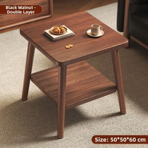 FWTDF | Compact Walnut End Table Sofa Side Tea Table