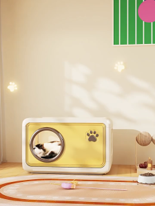 ที่นอนแมวทรงสี่เหลี่ยมพลาสติก ห้องนั่งเล่น กล่องใส่แมวแบบเรียบง่าย ของใช้ในบ้าน